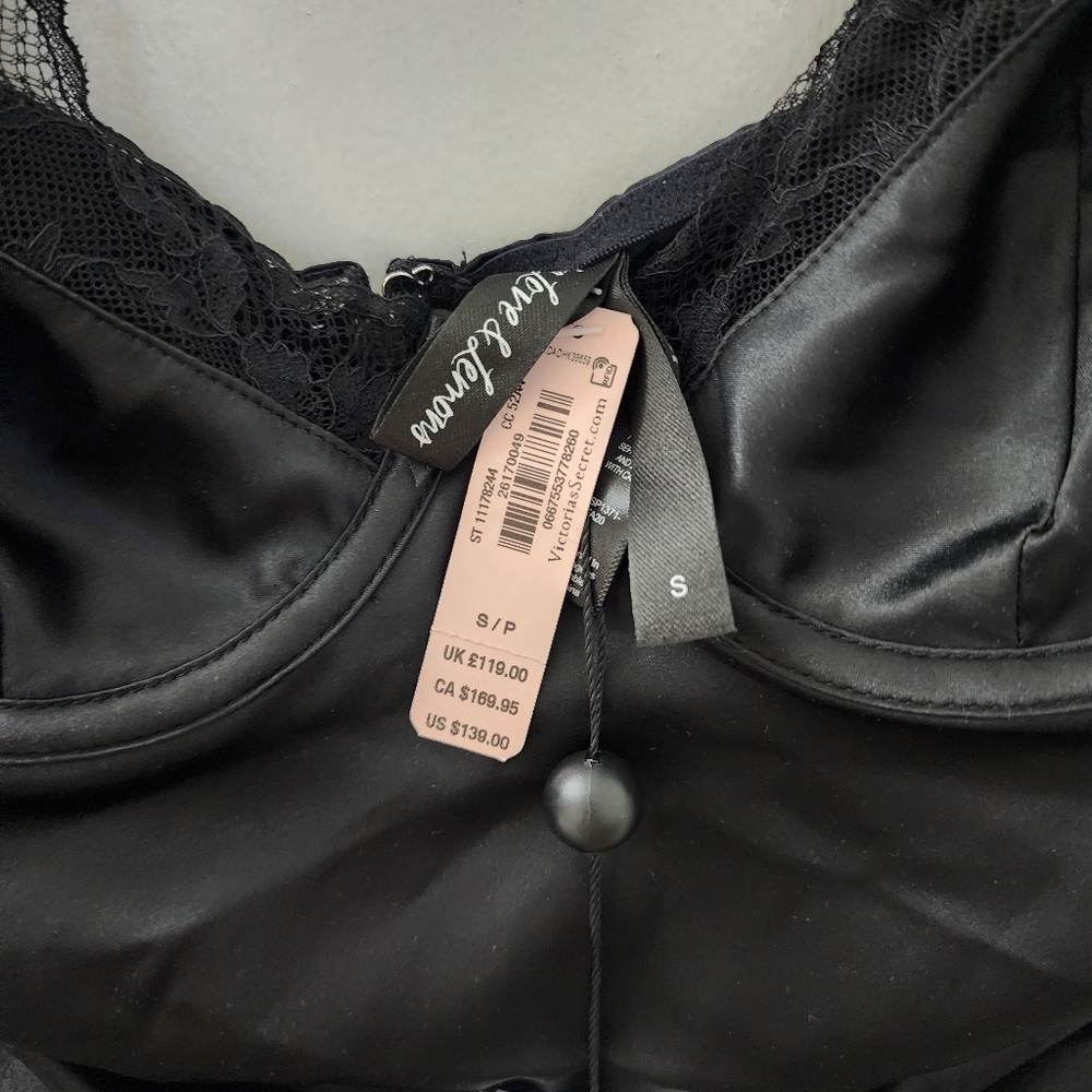 NWT For Love and Lemons Black Inez Sexy Satin Dress SIZE SMALL - Picture 7 of 8